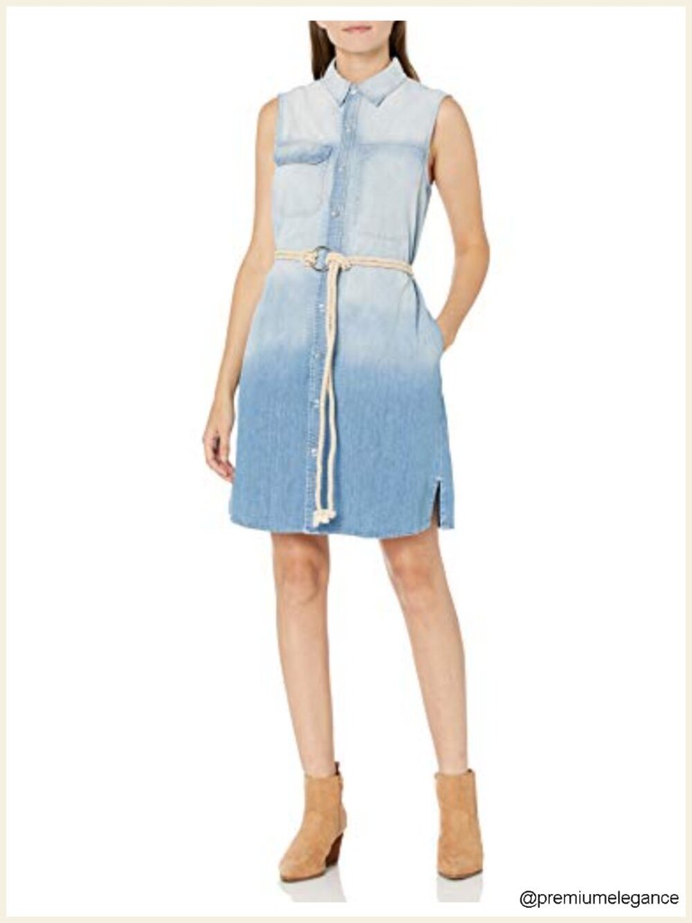 AG Marie Loose Fit Button Down Ombre Sleeveless Dress